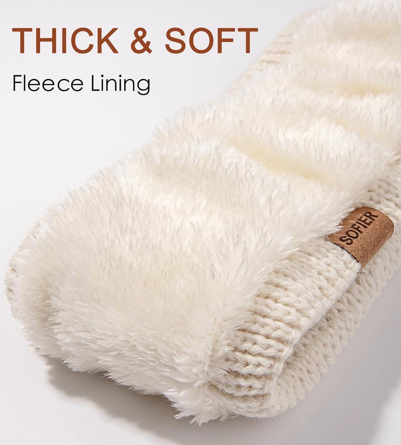 Sofier Winter Headbands for Women Knit Ear Warmers Soft Fuzzy Fleece Lined Cold Weather Ear Muffs Christmas Stocking Stuffers Gifts - Image 3